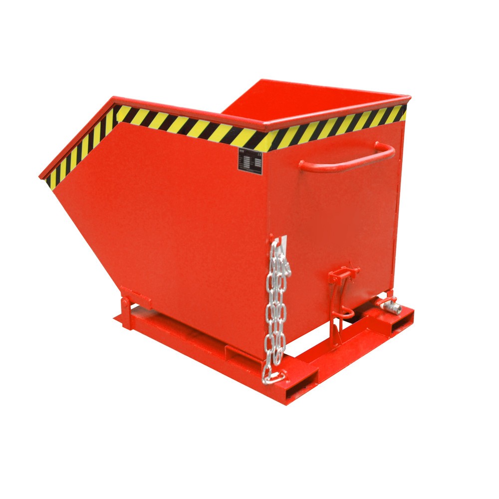 Produktabbildung: Bauer® Späne-Kippmulde, kastenförmige Mulde, lackiert, Volumen 0,6 m³, RAL 3000 feuerrot