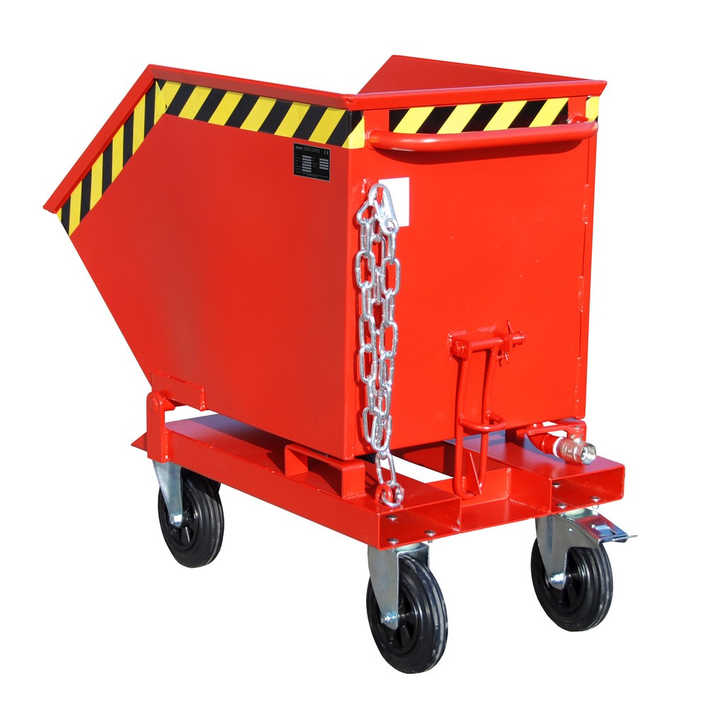 Produktabbildung: Bauer® Späne-Kippmulde, kastenförmige Mulde, lackiert, Volumen 0,25 m³, RAL 3000 feuerrot