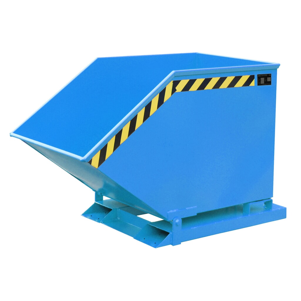 Bauer® Späne-Kippmulde, kastenförmige Mulde, lackiert, Volumen 0,6 m³, RAL 5012 lichtblau Produktabbildung: Bauer® Späne-Kippmulde, kastenförmige Mulde, lackiert, Volumen 0,6 m³, RAL 5012 lichtblau