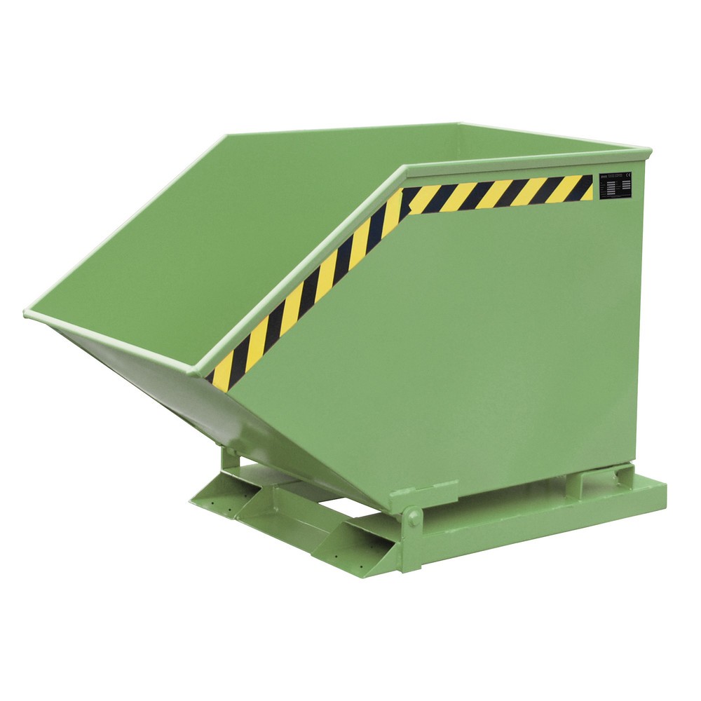 Produktabbildung: Bauer® Späne-Kippmulde, kastenförmige Mulde, lackiert, Volumen 0,6 m³, RAL 6011 resedagrün