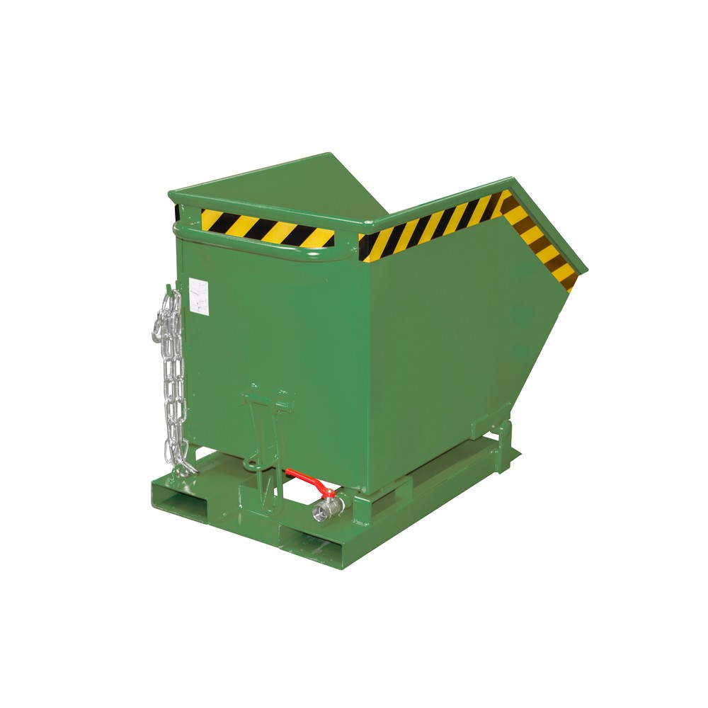 Produktabbildung: Bauer® Späne-Kippmulde, kastenförmige Mulde, lackiert, Volumen 0,25 m³, RAL 6011 resedagrün