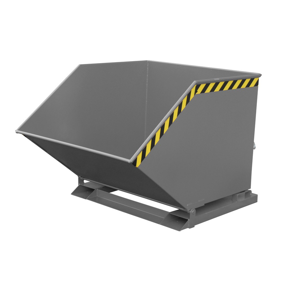 Produktabbildung: Bauer® Späne-Kippmulde, kastenförmige Mulde, lackiert, Volumen 1 m³, RAL 7005 mausgrau