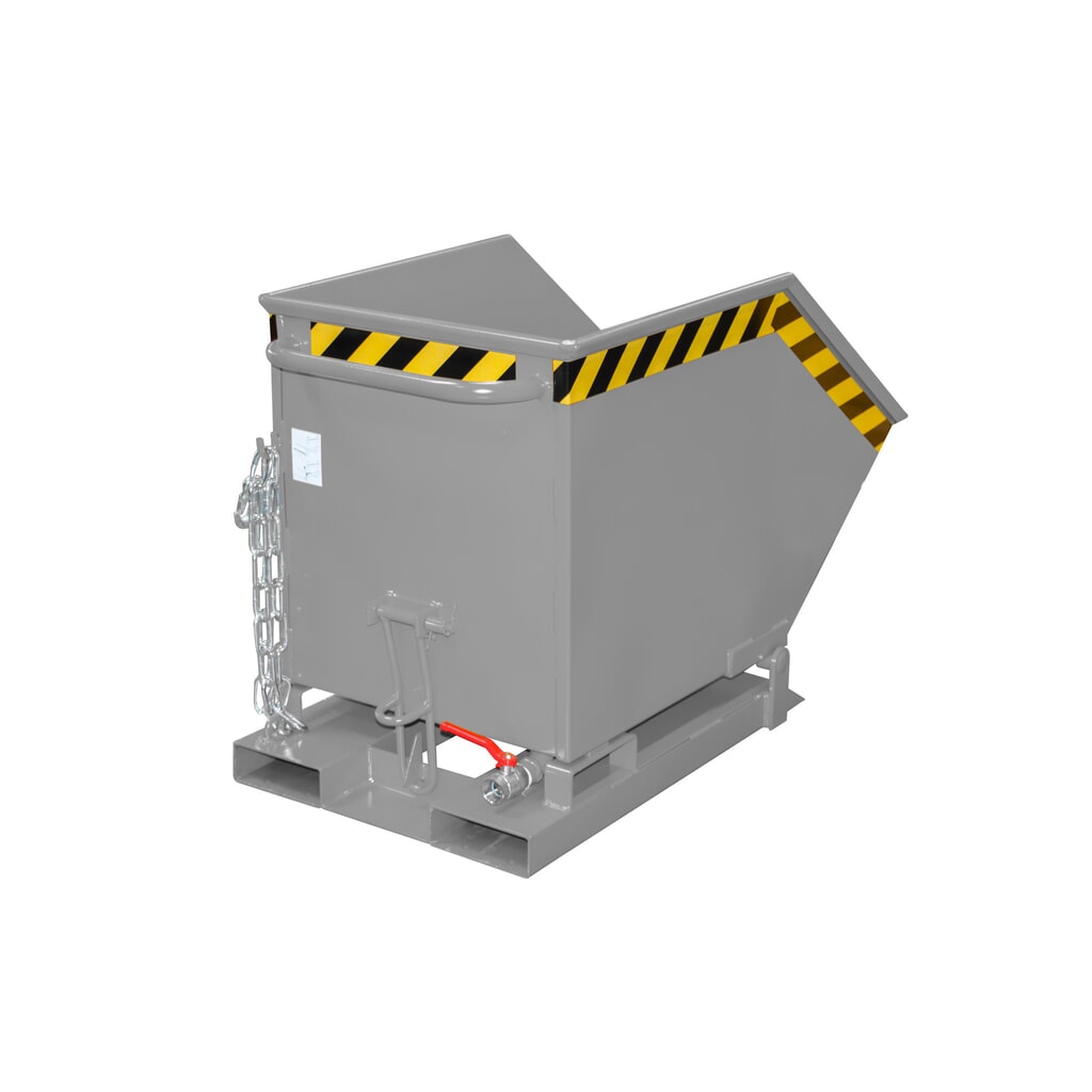 Bauer® Späne-Kippmulde, kastenförmige Mulde, lackiert, Volumen 0,25 m³, RAL 7005 mausgrau Produktabbildung: Bauer® Späne-Kippmulde, kastenförmige Mulde, lackiert, Volumen 0,25 m³, RAL 7005 mausgrau