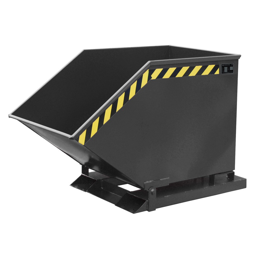 Produktabbildung: Bauer® Späne-Kippmulde, kastenförmige Mulde, lackiert, Volumen 0,6 m³, RAL 7021 schwarzgrau