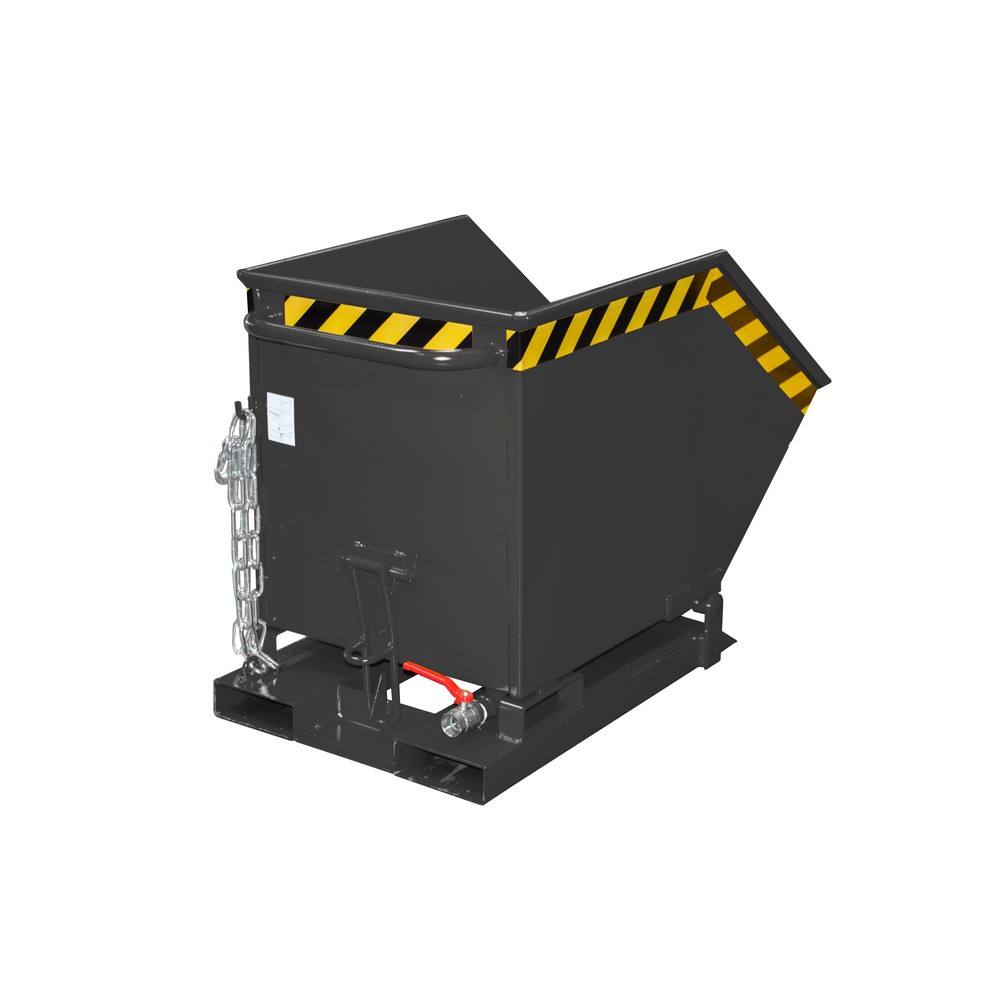 Produktabbildung: Bauer® Späne-Kippmulde, kastenförmige Mulde, lackiert, Volumen 0,25 m³, RAL 7021 schwarzgrau
