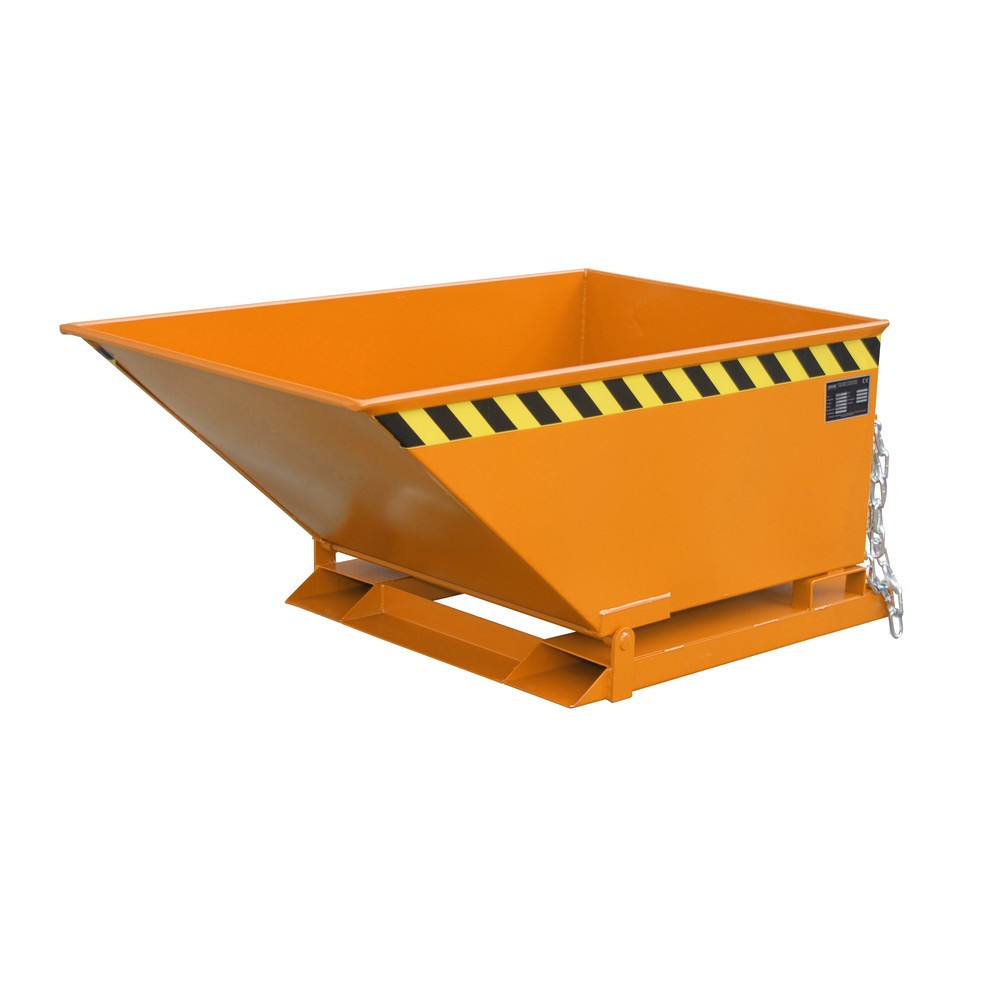 Produktabbildung: Bauer® Späne-Kippmulde, niedrige Mulde, lackiert, Volumen 0,4 m³, RAL 2000 gelborange