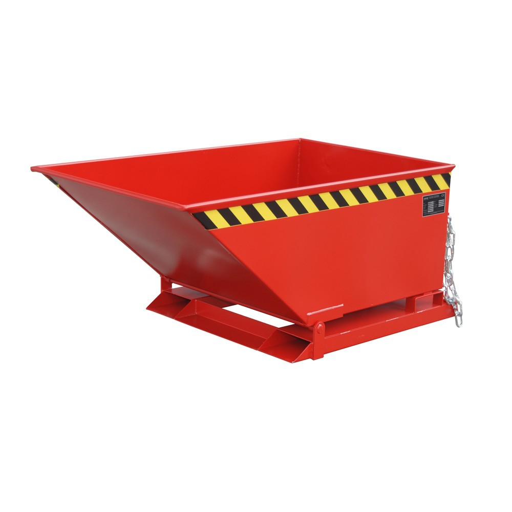 Produktabbildung: Bauer® Späne-Kippmulde, niedrige Mulde, lackiert, Volumen 0,4 m³, RAL 3000 feuerrot