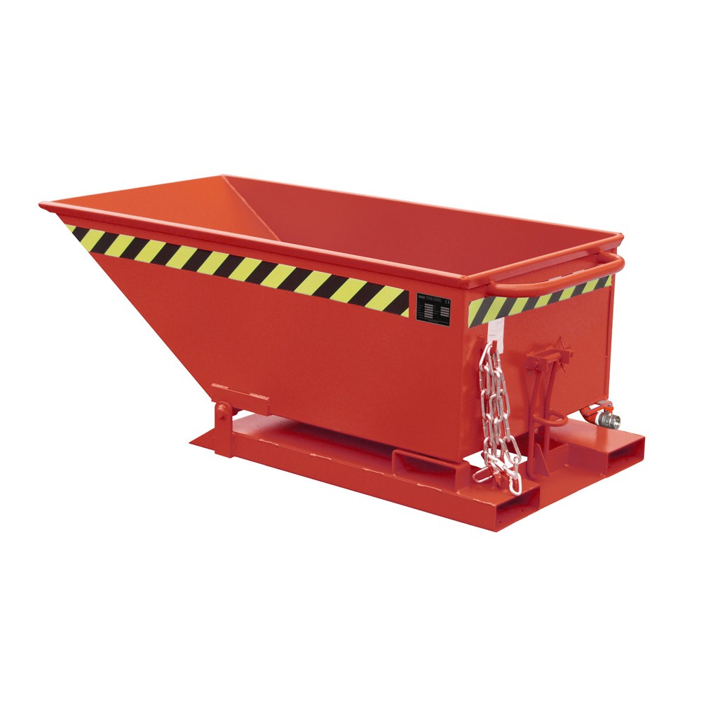 Produktabbildung: Bauer® Späne-Kippmulde, niedrige Mulde, lackiert, Volumen 0,25 m³, RAL 3000 feuerrot