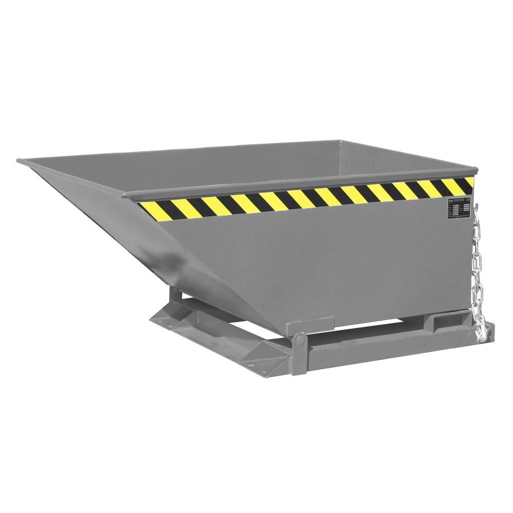 Produktabbildung: Bauer® Späne-Kippmulde, niedrige Mulde, lackiert, Volumen 0,4 m³, RAL 7005 mausgrau