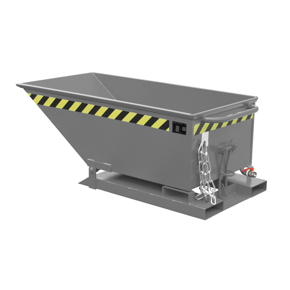 Produktabbildung: Bauer® Späne-Kippmulde, niedrige Mulde, lackiert, Volumen 0,25 m³, RAL 7005 mausgrau