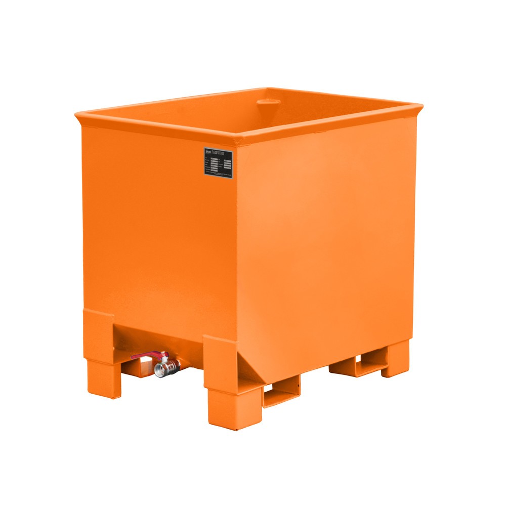Produktabbildung: Bauer® Späne-Stapelbehälter für Routenzüge, lackiert, Volumen 0,3 m³, RAL 2000 gelborange