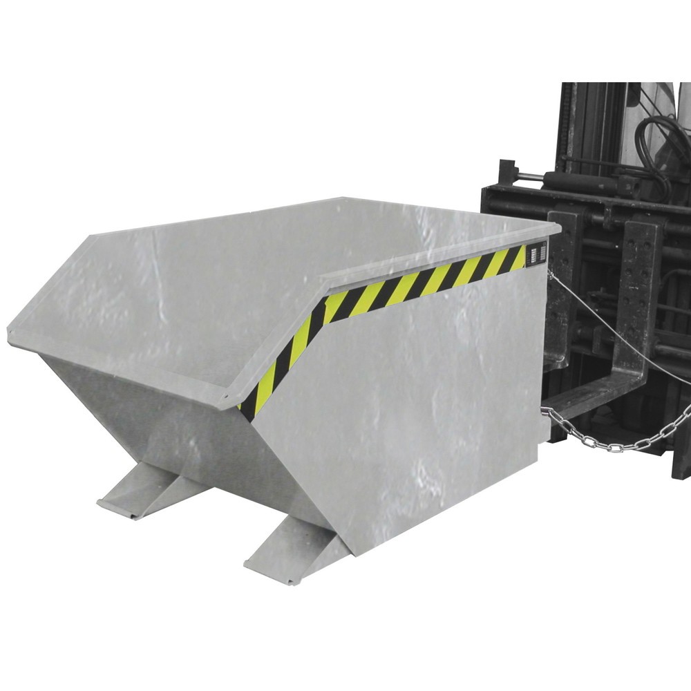 Produktabbildung: Bauer® Späne-Kippbehälter, Zwischenboden aus Lochblech, verzinkt, TK 1.000 kg, Volumen 0,5 m³