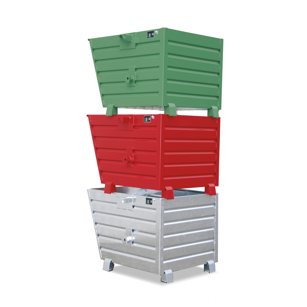 Bauer® Stapelbarer Kippbehälter, verzinkt, Volumen 0,9 m³ Produktabbildung: Bauer® Stapelbarer Kippbehälter, verzinkt, Volumen 0,9 m³