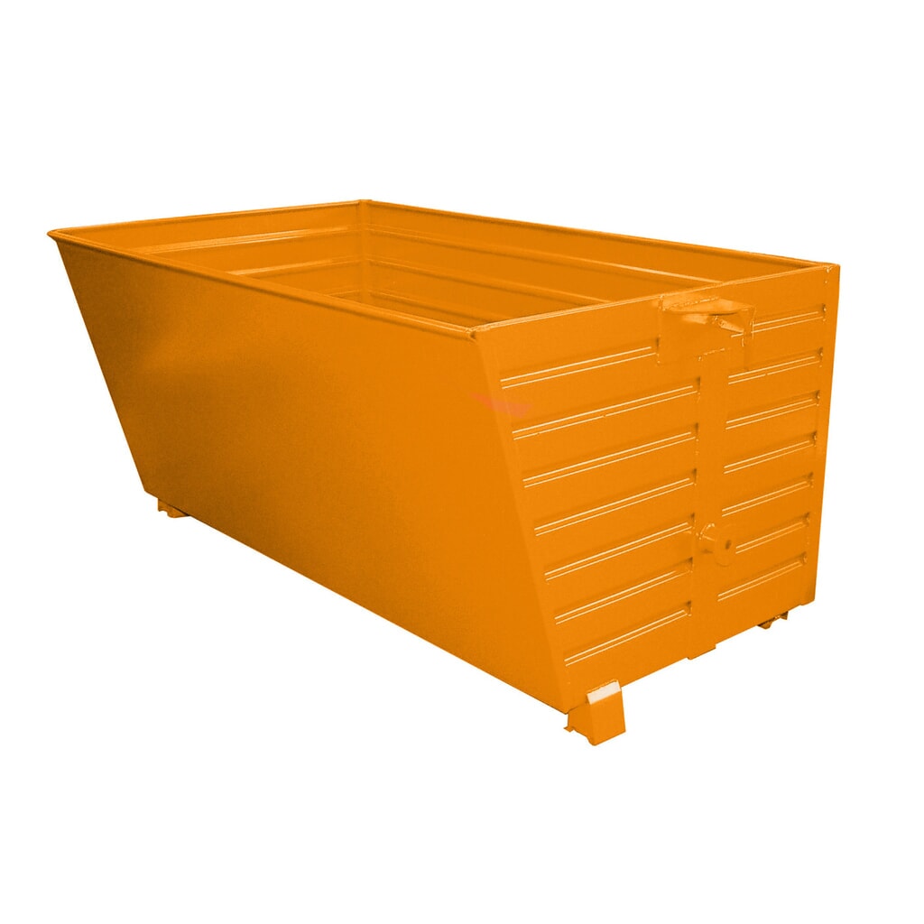 Bauer® Stapelbarer Kippbehälter, lackiert, Volumen 2 m³, RAL 2000 gelborange Produktabbildung: Bauer® Stapelbarer Kippbehälter, lackiert, Volumen 2 m³, RAL 2000 gelborange