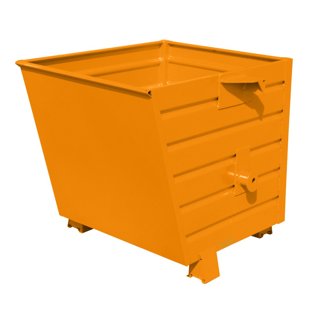 Produktabbildung: Bauer® Stapelbarer Kippbehälter, lackiert, Volumen 0,55 m³, RAL 2000 gelborange