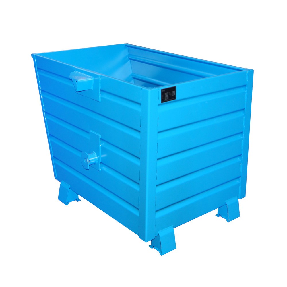 Produktabbildung: Bauer® Stapelbarer Kippbehälter, lackiert, Volumen 0,7 m³, RAL 5012 lichtblau