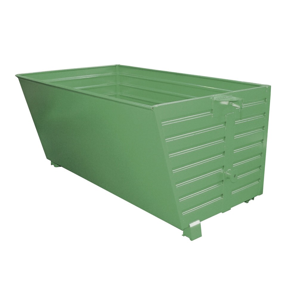 Produktabbildung: Bauer® Stapelbarer Kippbehälter, lackiert, Volumen 2 m³, RAL 6011 resedagrün