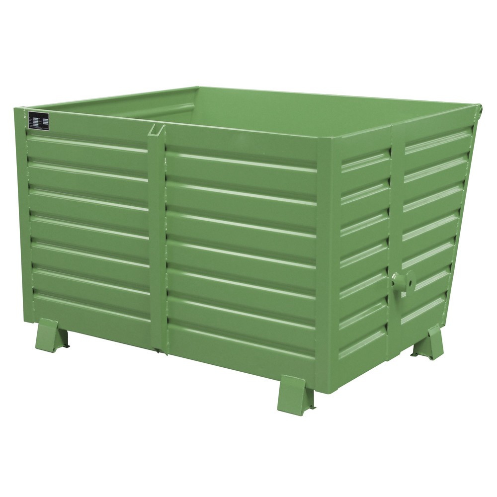 Produktabbildung Nr. 1: Bauer® Stapelbarer Kippbehälter, lackiert, Volumen 1,5 m³, RAL 6011 resedagrün