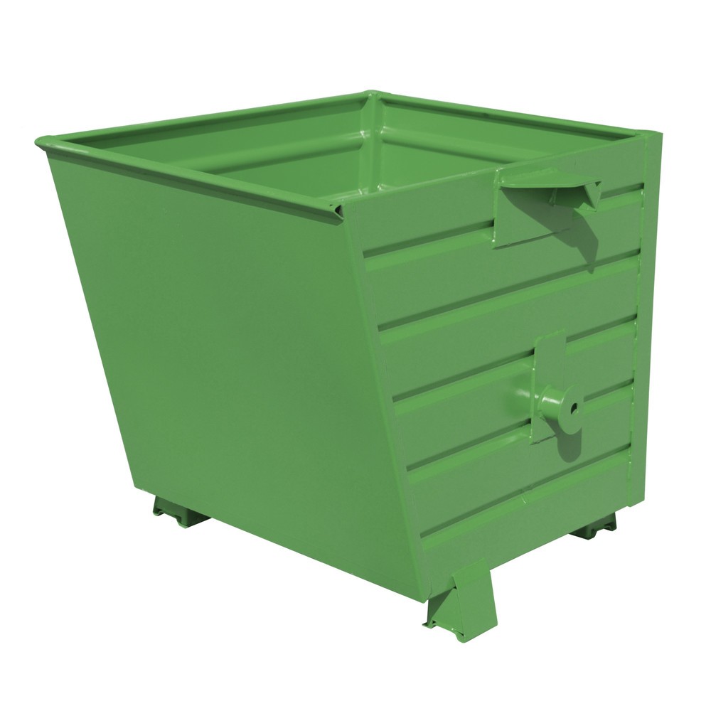 Produktabbildung: Bauer® Stapelbarer Kippbehälter, lackiert, Volumen 0,55 m³, RAL 6011 resedagrün