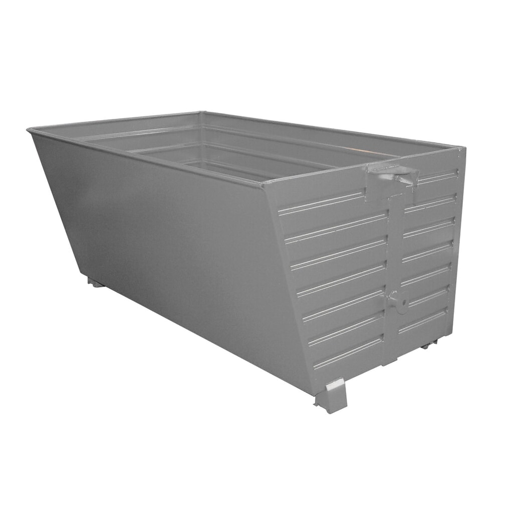 Produktabbildung: Bauer® Stapelbarer Kippbehälter, lackiert, Volumen 2 m³, RAL 7005 mausgrau