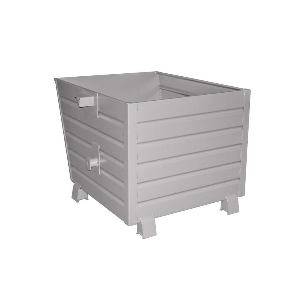 Produktabbildung: Bauer® Stapelbarer Kippbehälter, lackiert, Volumen 0,9 m³, RAL 7005 mausgrau