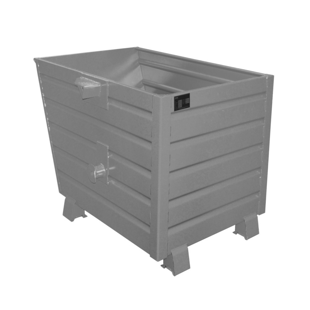 Produktabbildung: Bauer® Stapelbarer Kippbehälter, lackiert, Volumen 0,7 m³, RAL 7005 mausgrau