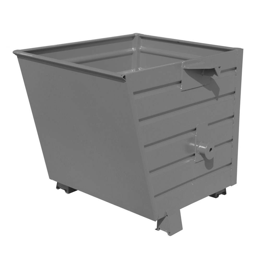Produktabbildung: Bauer® Stapelbarer Kippbehälter, lackiert, Volumen 0,55 m³, RAL 7005 mausgrau