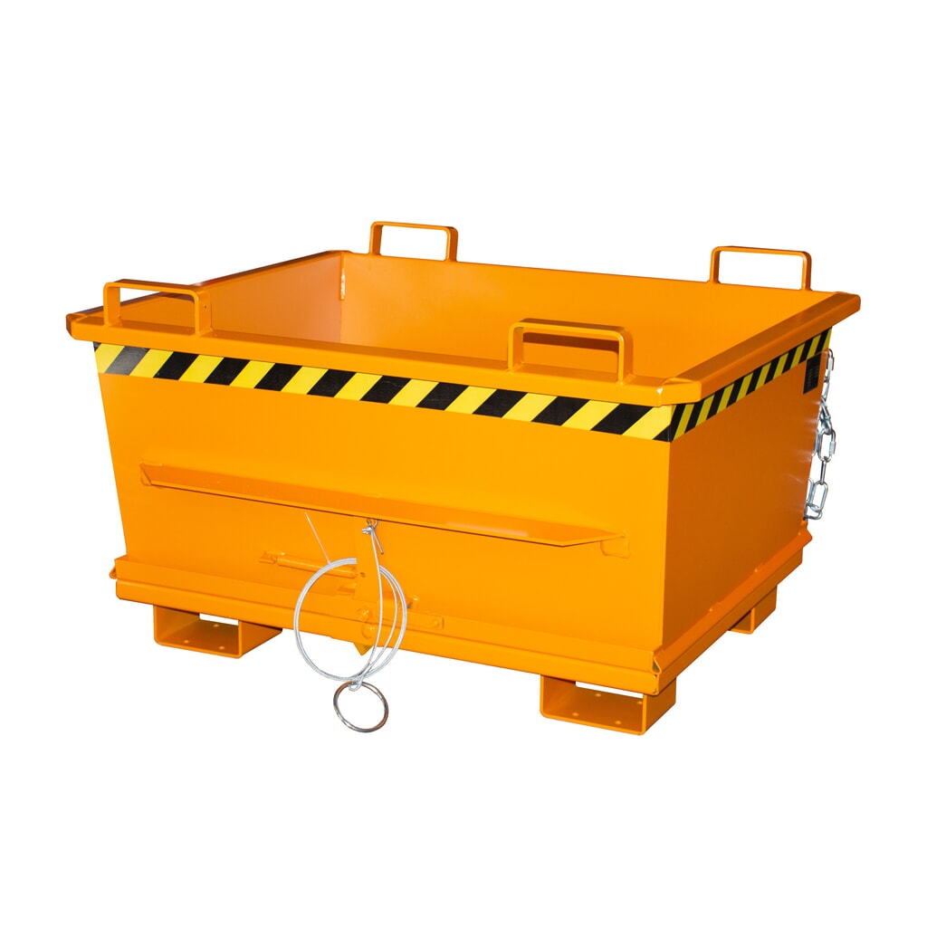 Bauer® Stapelbarer Klappbodenbehälter, lackiert, Volumen 0,5 m³, RAL 2000 gelborange Produktabbildung: Bauer® Stapelbarer Klappbodenbehälter, lackiert, Volumen 0,5 m³, RAL 2000 gelborange