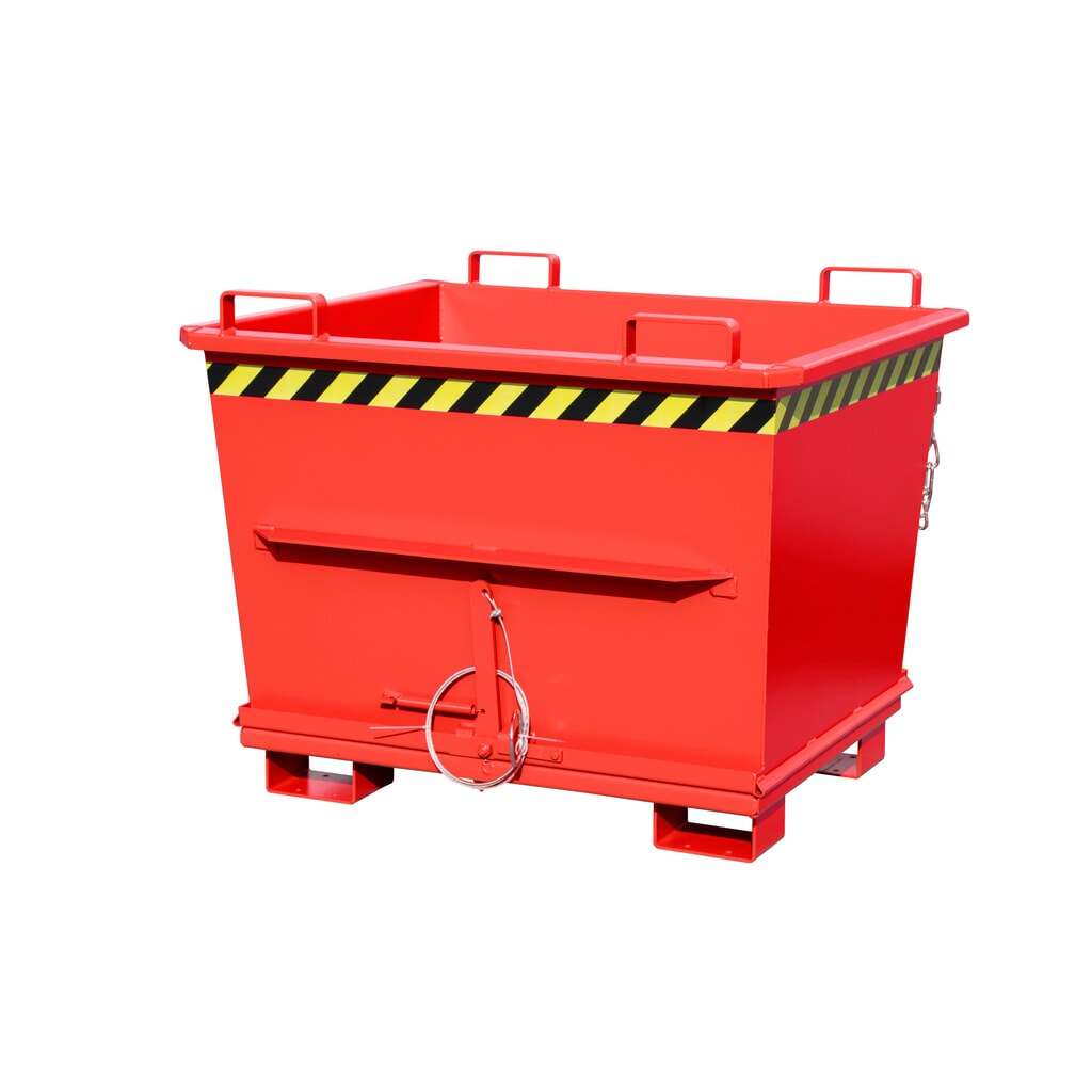 Bauer® Stapelbarer Klappbodenbehälter, lackiert, Volumen 0,7 m³, RAL 3000 feuerrot Produktabbildung: Bauer® Stapelbarer Klappbodenbehälter, lackiert, Volumen 0,7 m³, RAL 3000 feuerrot