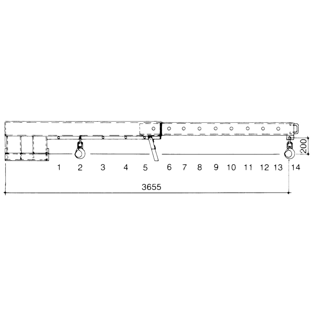 Produktabbildung Nr. 3: Bauer® Kranarm Modell 2, Reichweite bis 3.655 mm, TK bis 2.500 kg, gelborange