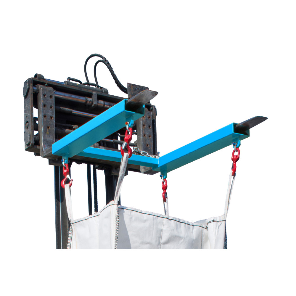 Produktabbildung Nr. 2: Bauer® Traverse für BIG BAG, Stapleraufnahme mit 4 Wirbellasthaken, TK 1.250 kg, lackiert, RAL 5012 lichtblau