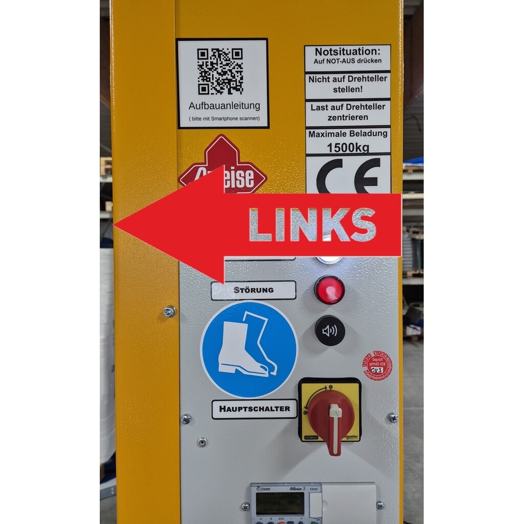 Produktabbildung: Bedienfeld-Umbau für Palettenwickler Premium/Superstretch, auf linke Seite