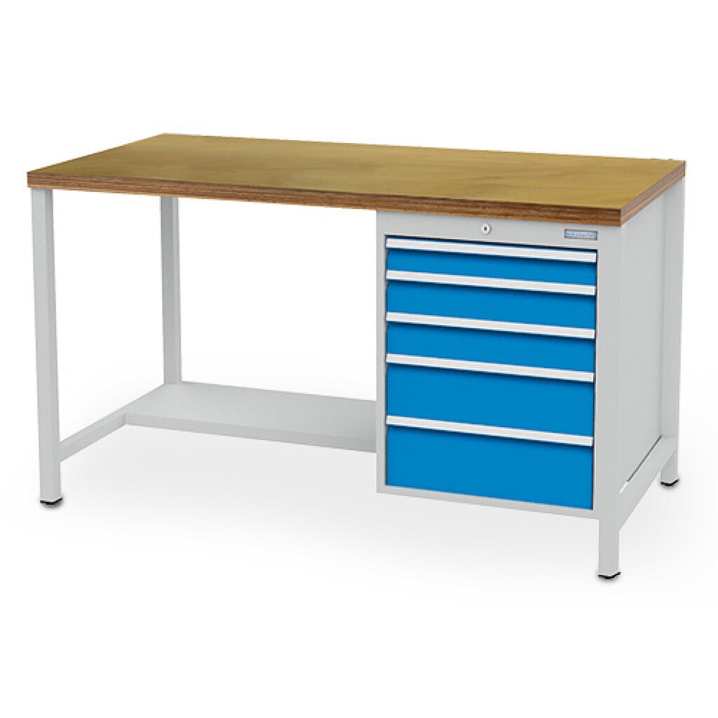 Bedrunka+Hirth Kastenwerkbank R 18-24, HxBxT 859 x 1.500 x 750 mm, lichtgrau, lichtblau, 5 Schubladen 1x75 + 2x100 + 1x150 + 1x175 mm Produktabbildung: Bedrunka+Hirth Kastenwerkbank R 18-24, HxBxT 859 x 1.500 x 750 mm, lichtgrau, lichtblau, 5 Schubladen 1x75 + 2x100 + 1x150 + 1x175 mm