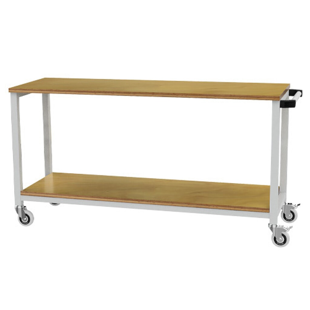 Bedrunka+Hirth Mobile Werkbank R 18-16, HxBxT 880 x 1.500 x 540 mm, lichtgrau, 1 Fachboden Produktabbildung: Bedrunka+Hirth Mobile Werkbank R 18-16, HxBxT 880 x 1.500 x 540 mm, lichtgrau, 1 Fachboden