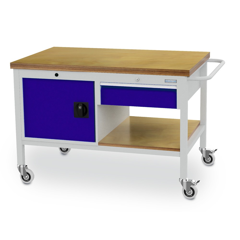 Produktabbildung: Bedrunka+Hirth Mobile Werkbank, Schrank, 1 Schublade, enzianblau