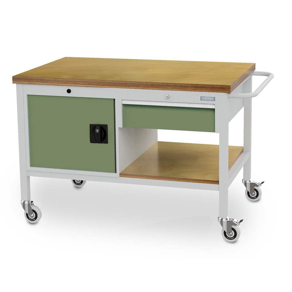 Produktabbildung Nr. 1: Bedrunka+Hirth Mobile Werkbank, Schrank, 1 Schublade, resedagrün