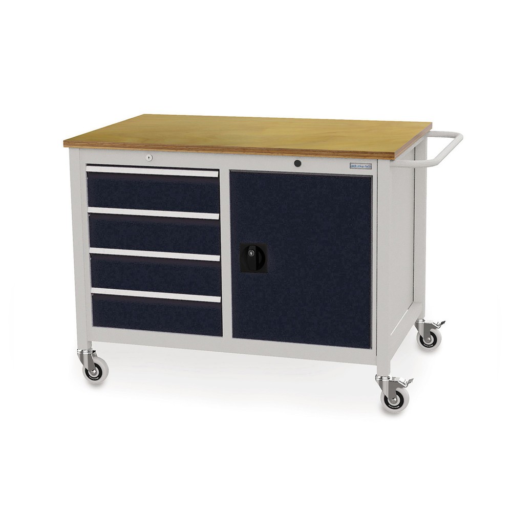 Produktabbildung Nr. 1: Bedrunka+Hirth Mobile Werkbank, Schrank, 4 Schubladen, tiefschwarz