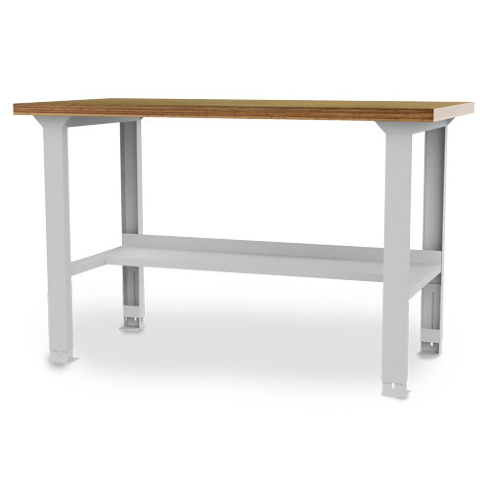 Produktabbildung Nr. 1: Bedrunka+Hirth Reihenwerkbank, HxBxT 859-1.059 x 2.000 x 750 mm, lichtgrau, höhenverstellbar, 1 Ablageboden