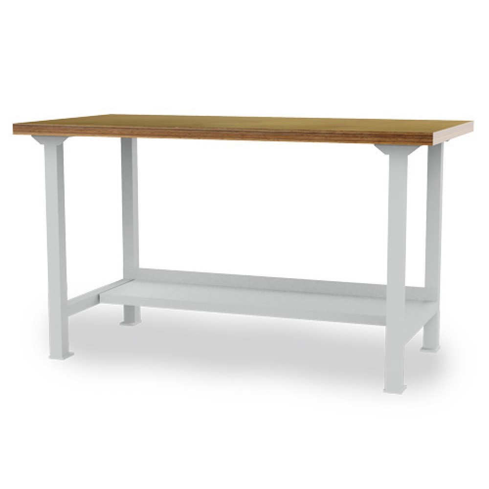 Produktabbildung: Bedrunka+Hirth Reihenwerkbank, HxBxT 859 x 2.000 x 750 mm, lichtgrau, 1 Ablageboden