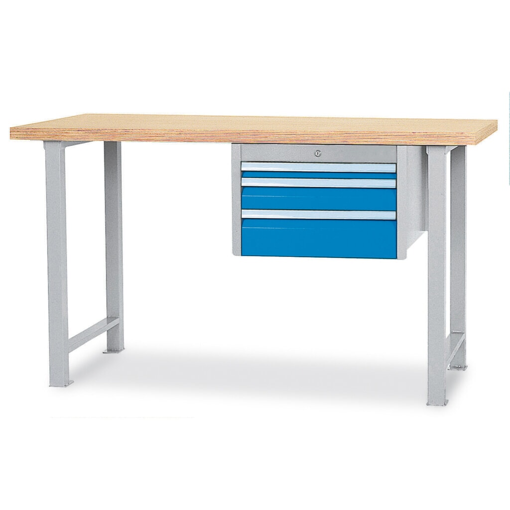 Produktabbildung: Bedrunka+Hirth Reihenwerkbank mit 3 Schubladen, TK 300 kg, HxBxT HxBxT 859 x 2.000 x 750 mm