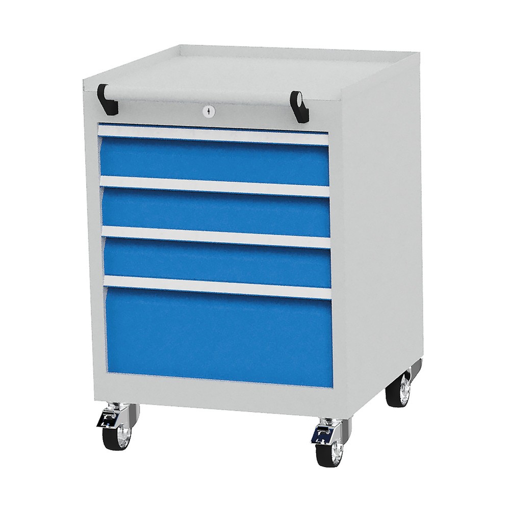 Produktabbildung Nr. 1: Bedrunka+Hirth Rollcontainer mit Schubladentragkraft 50 kg und Vollauszug, HxBxT 805 x 530 x 500 mm, lichtblau