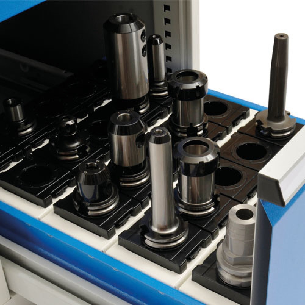 Produktabbildung Nr. 3: Bedrunka+Hirth Schubladenschrank für CNC-Werkzeuge, 2 Schubladen, HxBxT 1.019 x 705 x 736 mm, Werkzeugeinsatz VDI 30 (70 Stück)