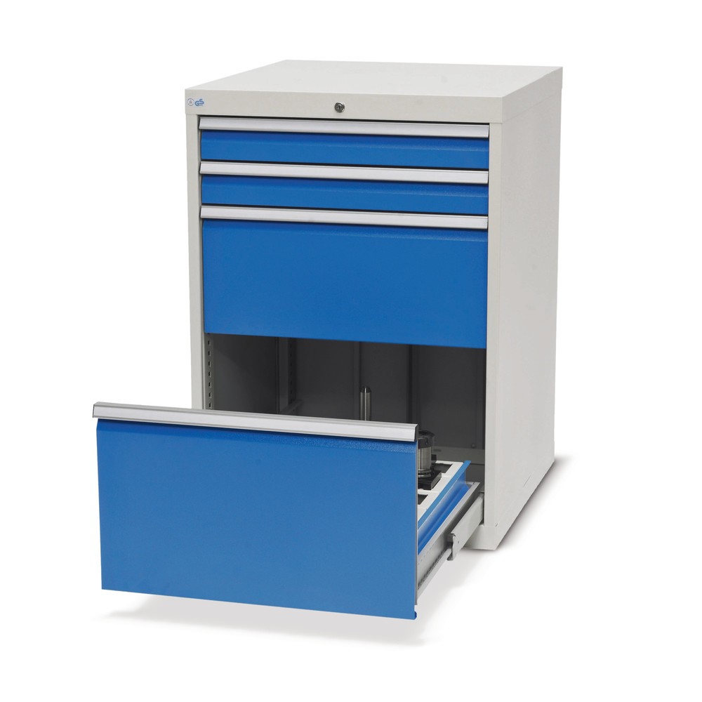 Produktabbildung: Bedrunka+Hirth Schubladenschrank für CNC-Werkzeuge, 1 Schublade, HxBxT 1.019 x 705 x 736 mm, Werkzeugeinsatz HSK A100 (20 Stück)
