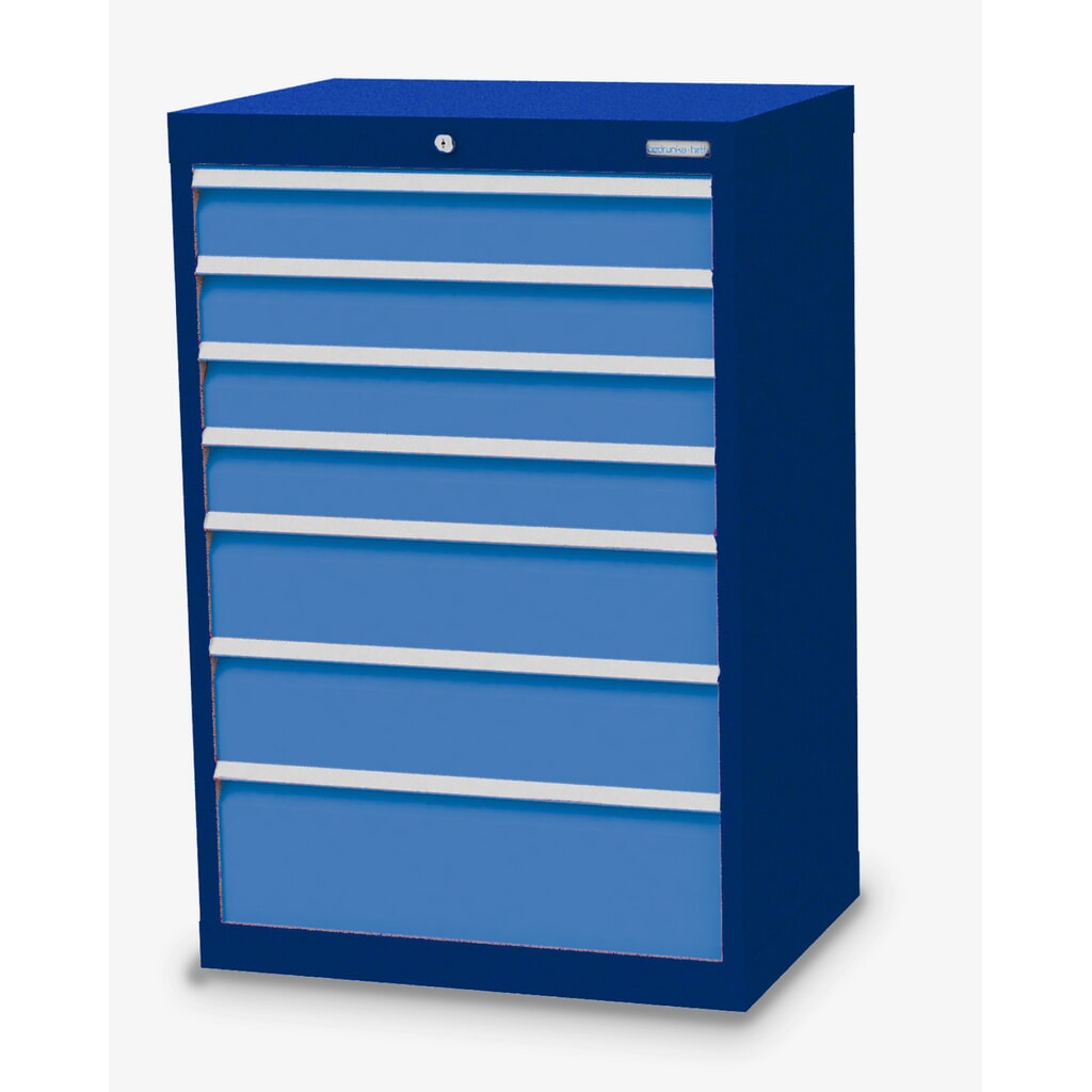 Bedrunka+Hirth Schubladenschrank Profi, Schubladen 4x100 + 2x150 + 1x200 mm, HxBxT 1.019 x 680 x 500 mm, enzianblau/lichtblau Produktabbildung: Bedrunka+Hirth Schubladenschrank Profi, Schubladen 4x100 + 2x150 + 1x200 mm, HxBxT 1.019 x 680 x 500 mm, enzianblau/lichtblau
