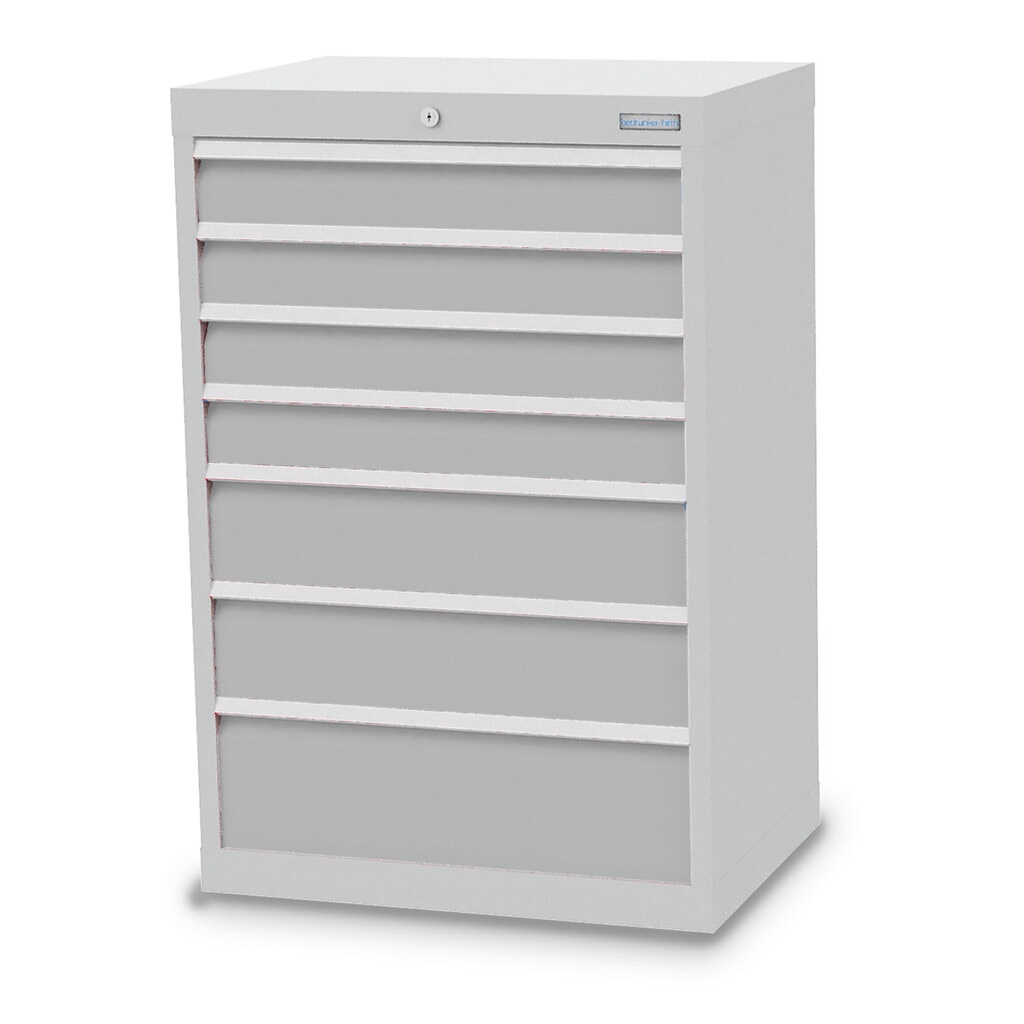 Bedrunka+Hirth Schubladenschrank Profi, Schubladen 4x100 + 2x150 + 1x200 mm, HxBxT 1.019 x 680 x 500 mm, lichtgrau/lichtgrau Produktabbildung: Bedrunka+Hirth Schubladenschrank Profi, Schubladen 4x100 + 2x150 + 1x200 mm, HxBxT 1.019 x 680 x 500 mm, lichtgrau/lichtgrau