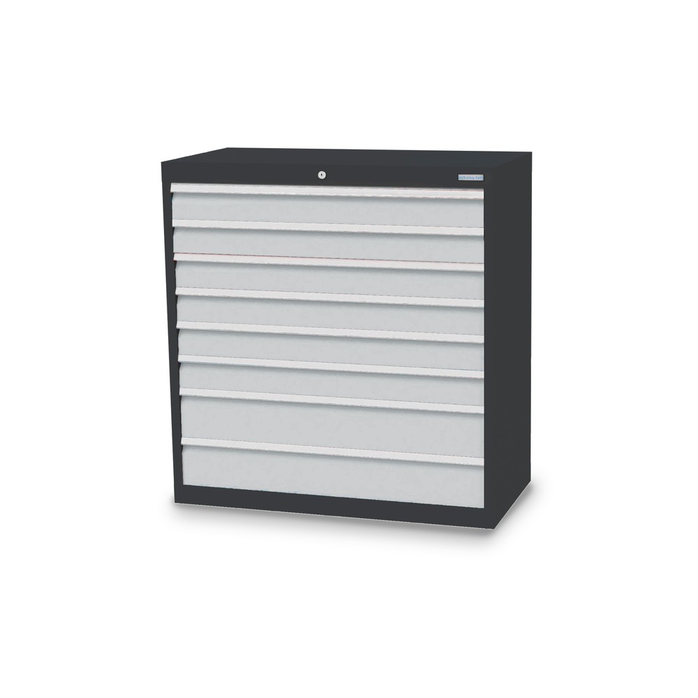 Produktabbildung: Bedrunka+Hirth Schubladenschrank Profi, Schubladen 6x100 + 2x150 mm, HxBxT 1.019 x 980 x 500 mm, anthrazitgrau/lichtgrau