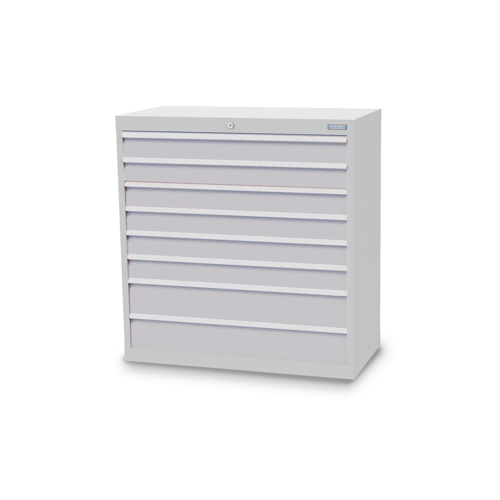 Bedrunka+Hirth Schubladenschrank Profi, Schubladen 6x100 + 2x150 mm, HxBxT 1.019 x 980 x 500 mm, lichtgrau/lichtgrau Produktabbildung: Bedrunka+Hirth Schubladenschrank Profi, Schubladen 6x100 + 2x150 mm, HxBxT 1.019 x 980 x 500 mm, lichtgrau/lichtgrau