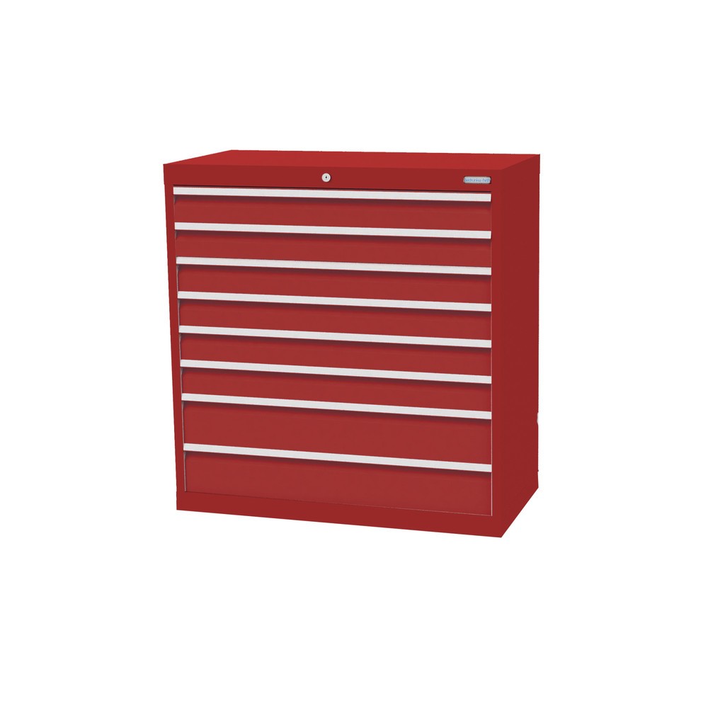 Produktabbildung: Bedrunka+Hirth Schubladenschrank Profi, Schubladen 6x100 + 2x150 mm, HxBxT 1.019 x 980 x 500 mm, rubinrot/rubinrot