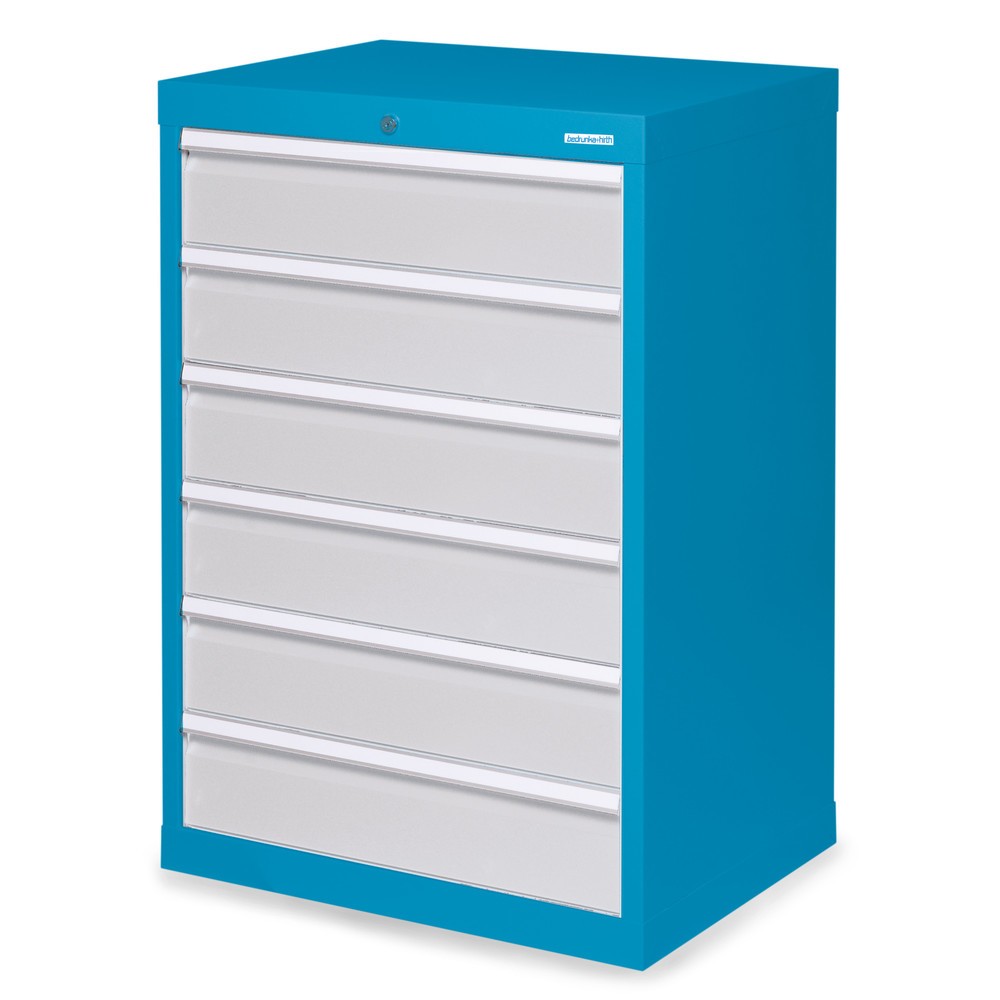 Produktabbildung: Bedrunka+Hirth Schubladenschrank Profi, Schubladen 6x150 mm, HxBxT 1.019 x 680 x 500 mm, lichtblau/lichtgrau