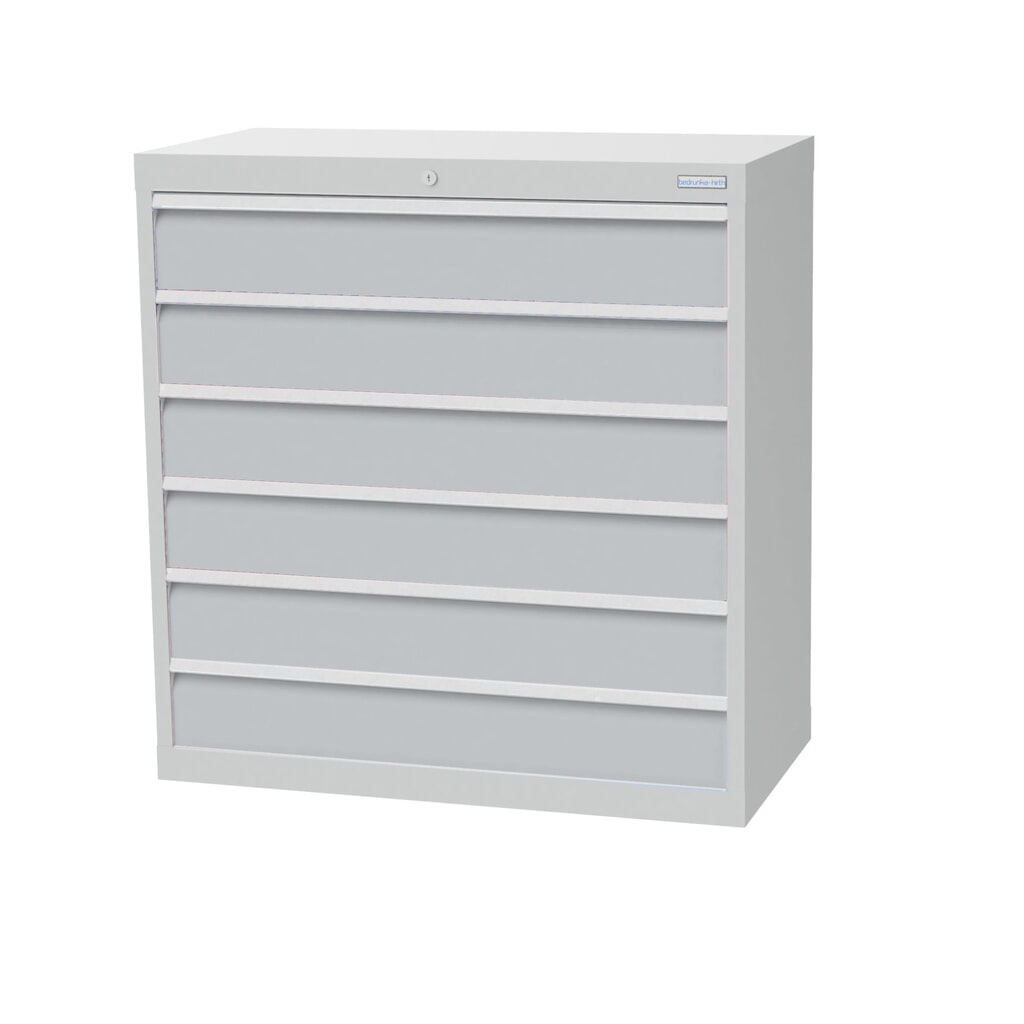 Bedrunka+Hirth Schubladenschrank Profi, Schubladen 6x150 mm, HxBxT 1.019 x 980 x 500 mm, lichtgrau/lichtgrau Produktabbildung: Bedrunka+Hirth Schubladenschrank Profi, Schubladen 6x150 mm, HxBxT 1.019 x 980 x 500 mm, lichtgrau/lichtgrau